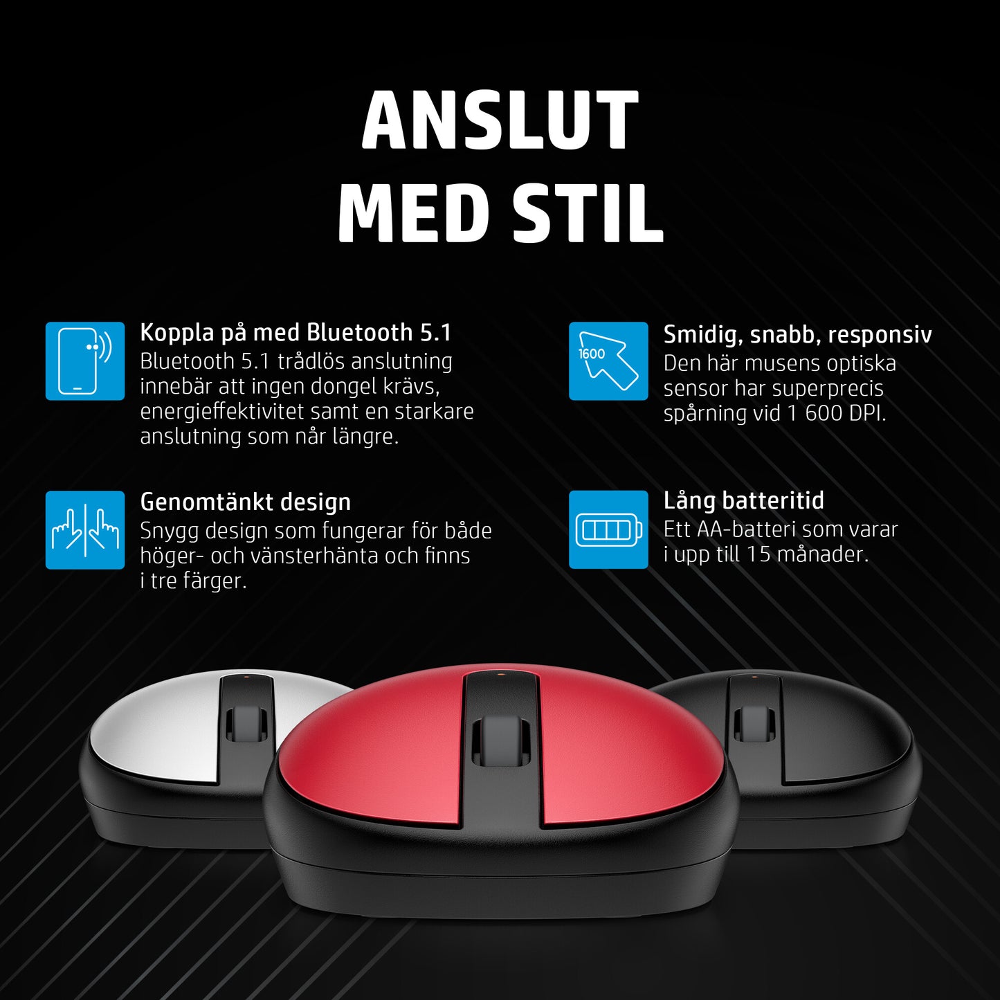 HP 240 Bluetooth-mus | Black