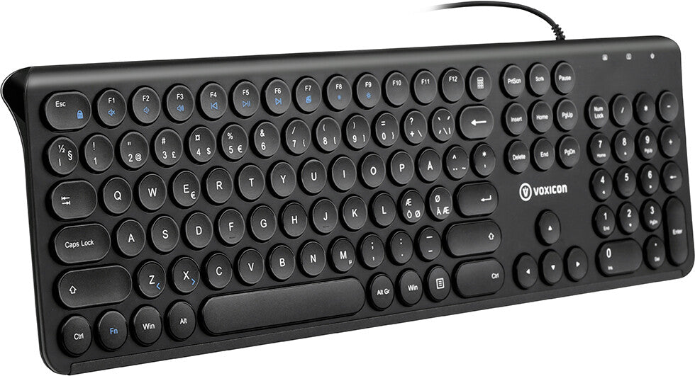 Voxicon DK-282W-B tangentbord Kontor USB QWERTY Nordic Svart