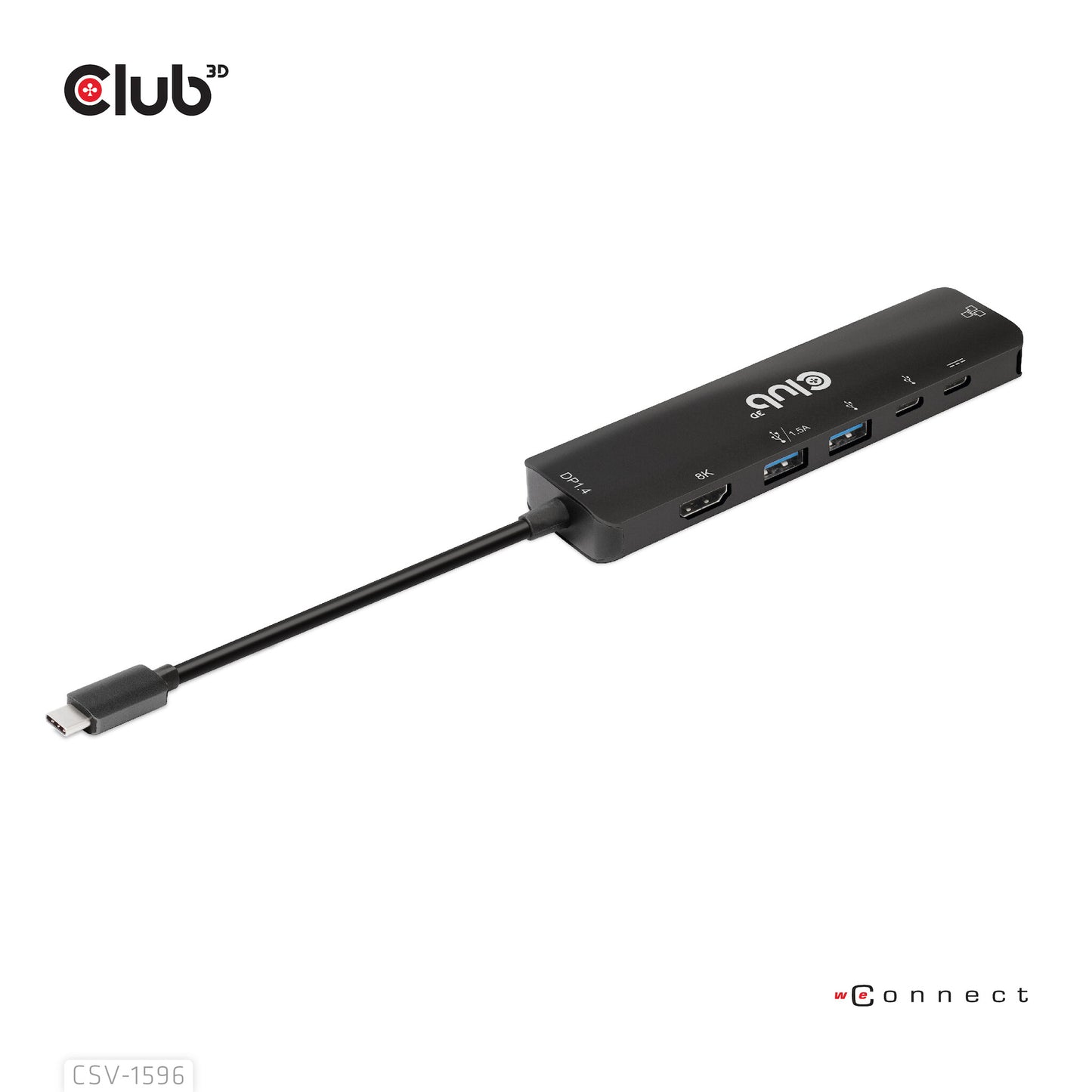 CLUB3D CSV-1596 dockningsstationer för bärbara datorer USB 3.2 Gen 1 (3.1 Gen 1) Type-C Svart
