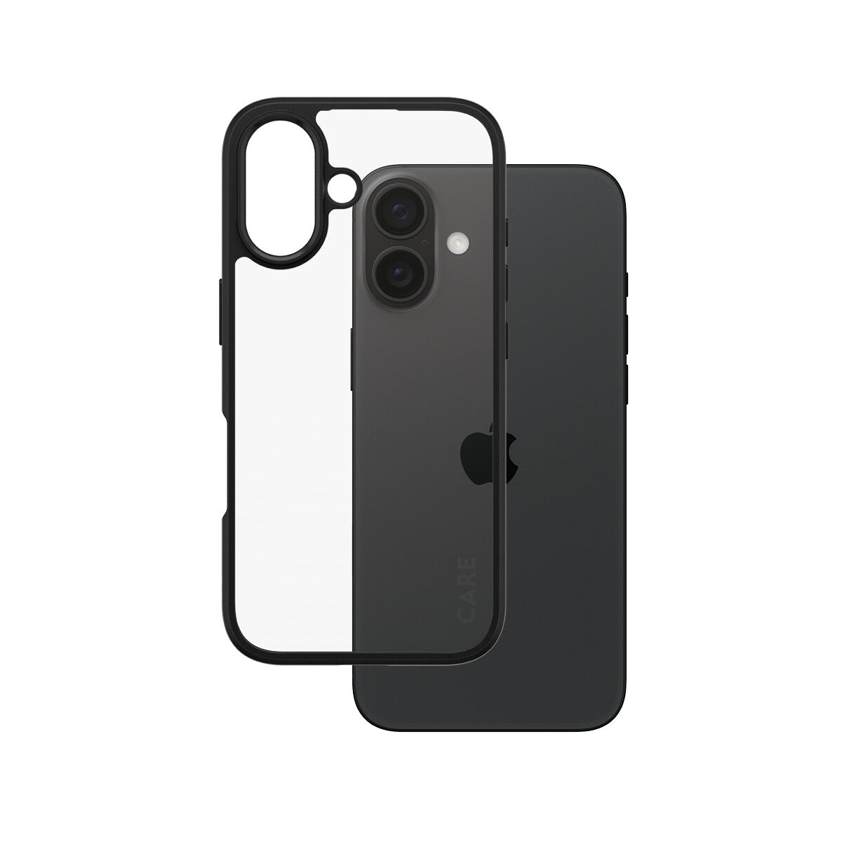 PanzerGlass CARE by ® Flagship Case Transparent Urban Combat w. Black Frame iPhone 16 mobiltelefonfodral Omslag