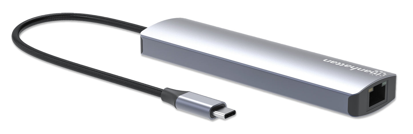 Manhattan 153966 dockningsstationer för bärbara datorer Kabel USB 3.2 Gen 2 (3.1 Gen 2) Type-C Silver