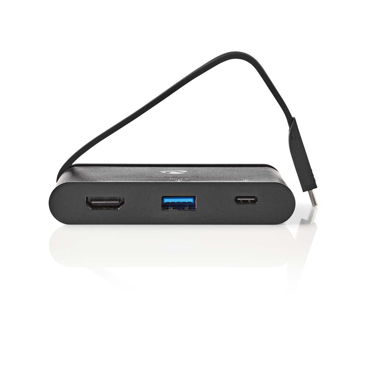 Nedis TCARF240BK dockningsstationer för bärbara datorer USB 3.2 Gen 1 (3.1 Gen 1) Type-C Svart