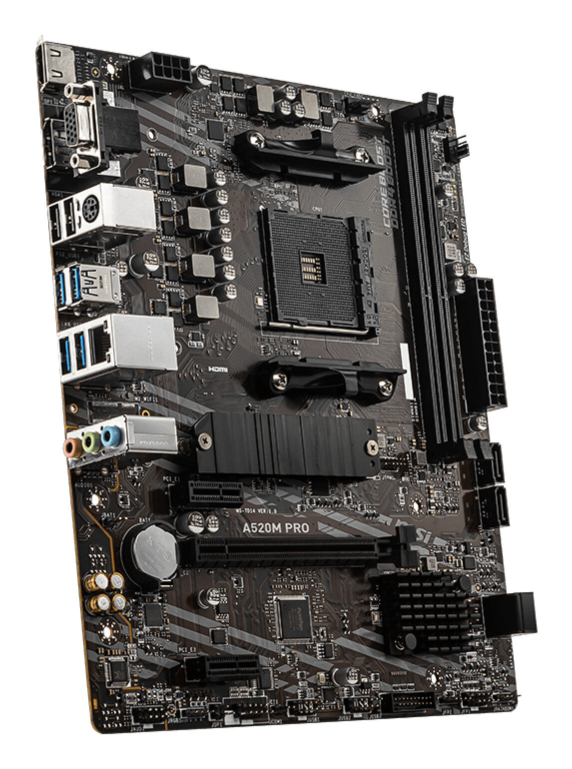 MSI A520M PRO moderkort AMD A520 Uttag AM4 micro ATX