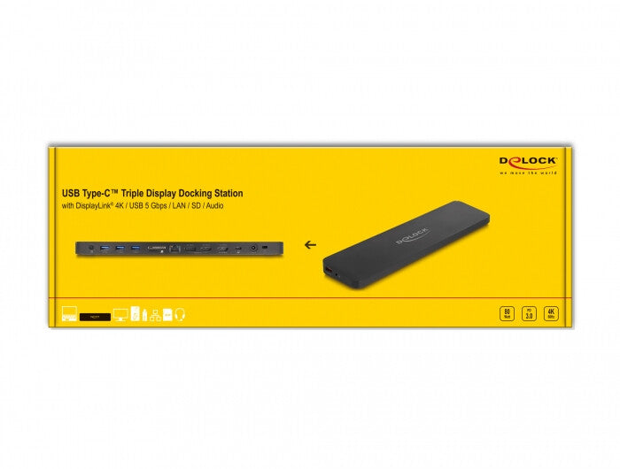 DeLOCK 88050 dockningsstationer för bärbara datorer Dockning PCIe Svart