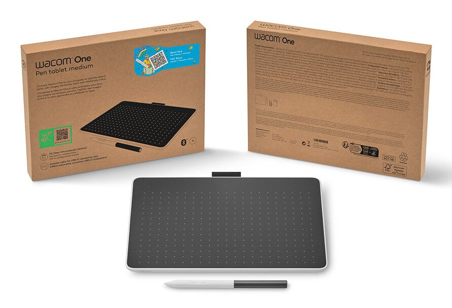 Wacom Intuos One Small ritplattor Grå, Vit 152 x 95 mm USB/Bluetooth
