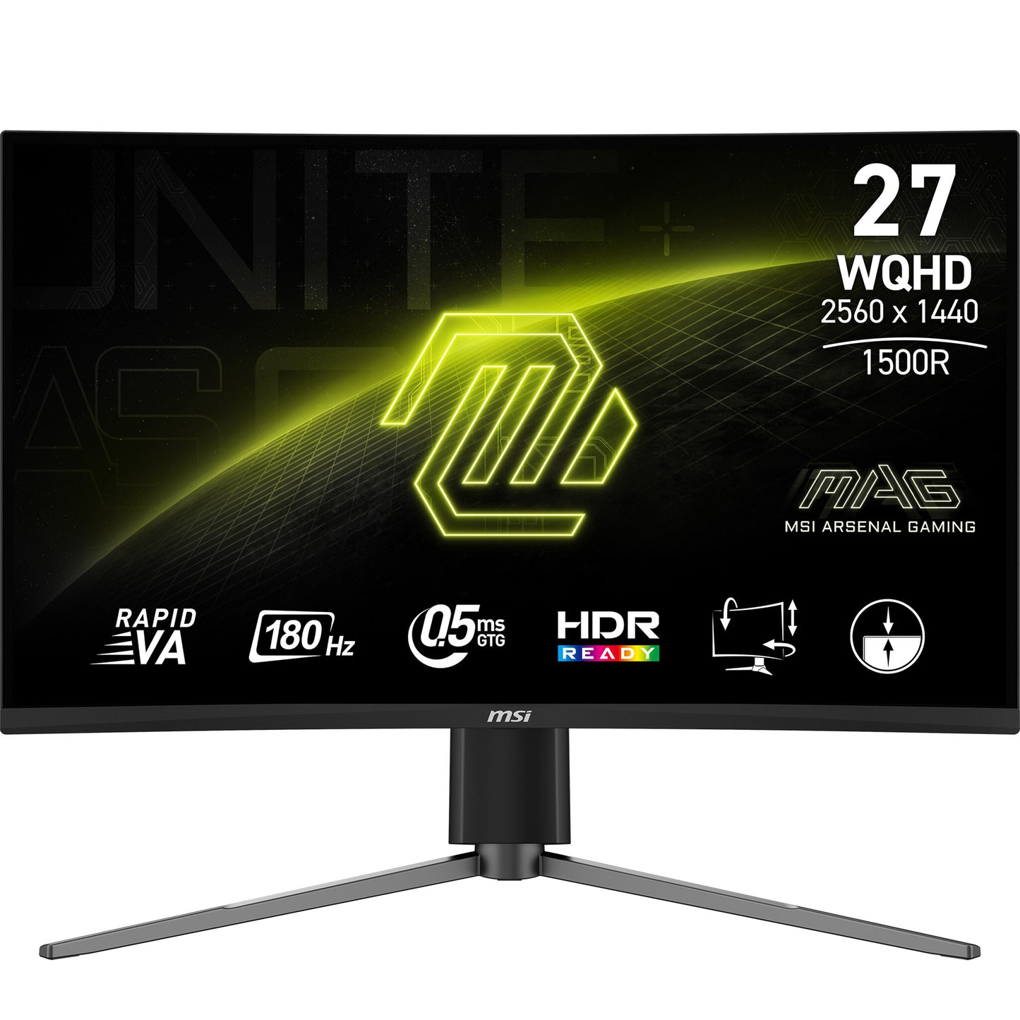 MSI MAG 27CQ6PF platta pc-skärmar 68,6 cm (27") 2560 x 1440 pixlar Wide Quad HD LCD Svart