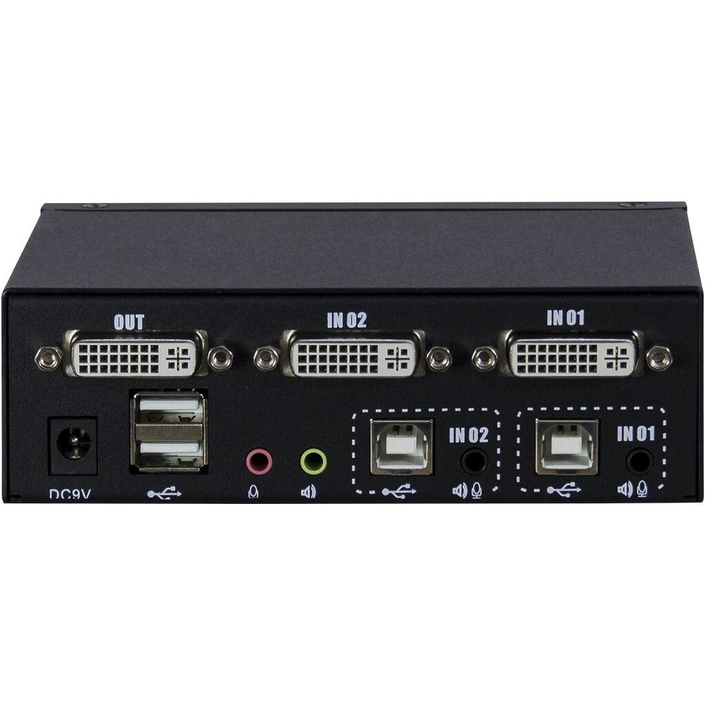 Inter-Tech KVM-AS-21DA DVI KVM-switchar Svart