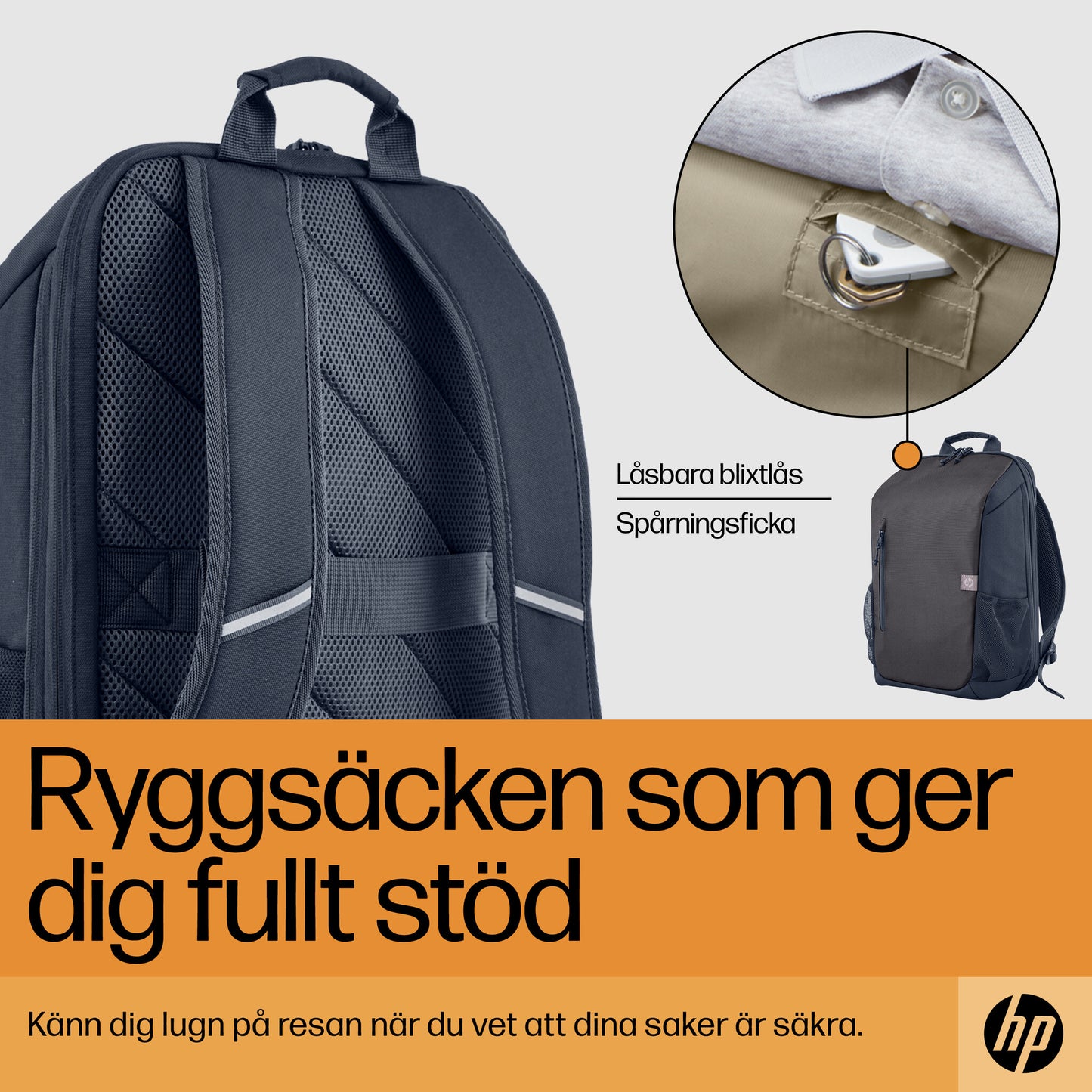 HP Travel 18 liter ryggsäck för 15,6 tum bärbar dator i Iron Grey