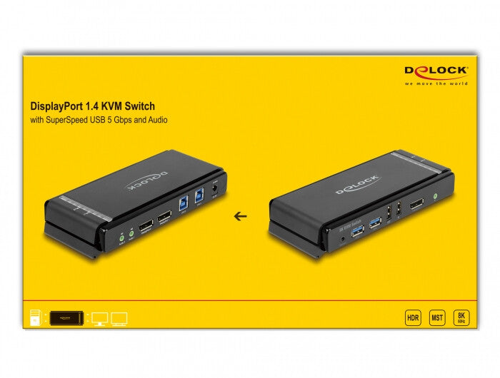 DeLOCK 11476 KVM-switchar Svart