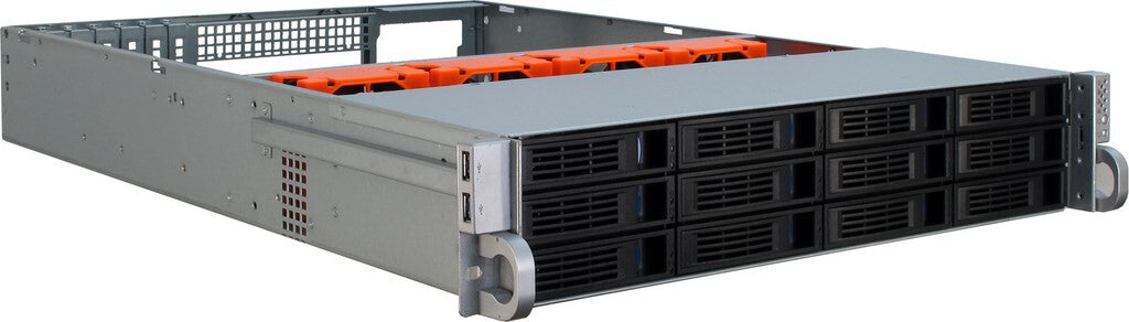 Inter-Tech IPC 2U-2412 Ställning Svart, Silver