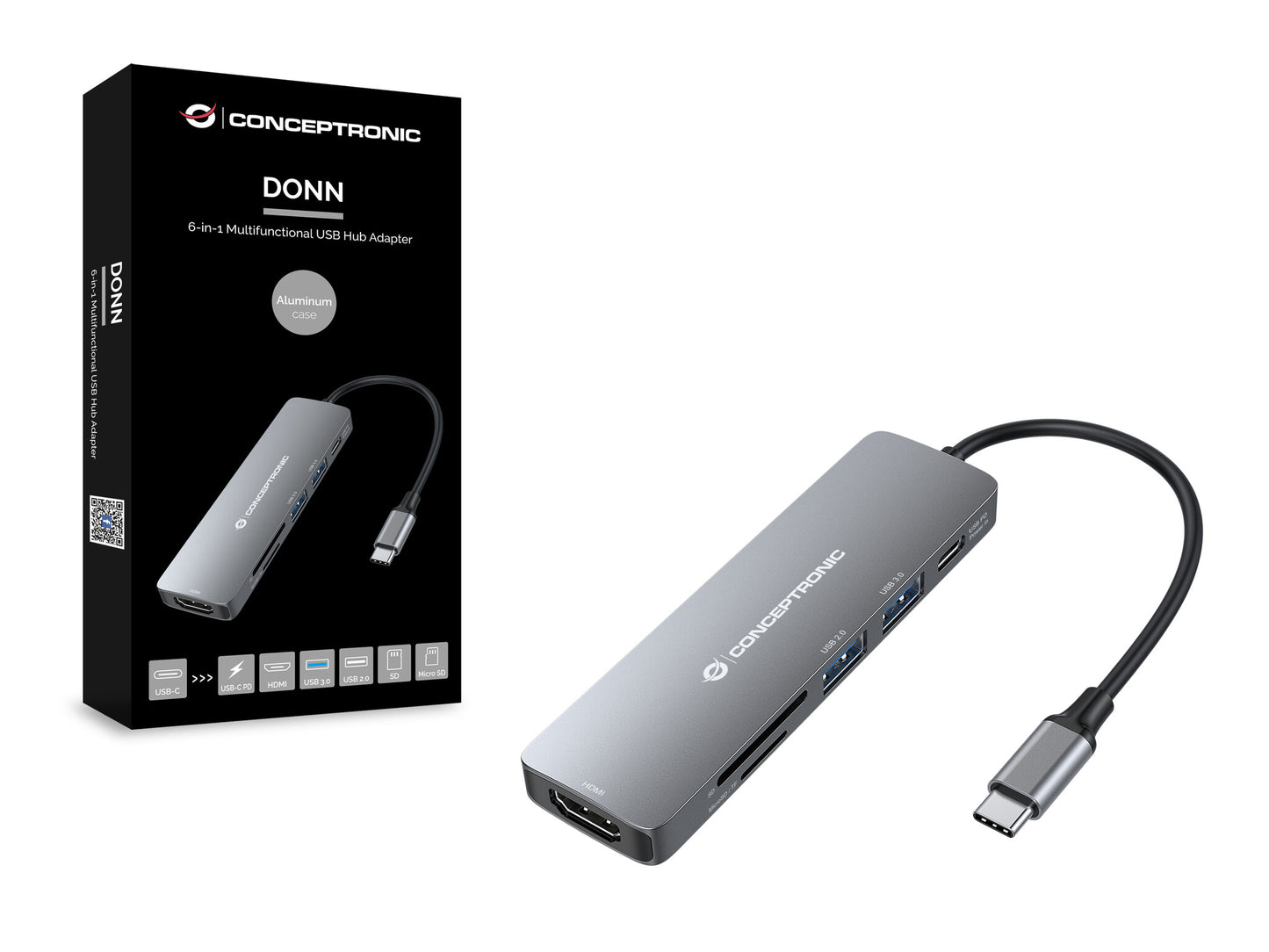 Conceptronic DONN11G USB 3.2 Gen 1 (3.1 Gen 1) Type-C Grå
