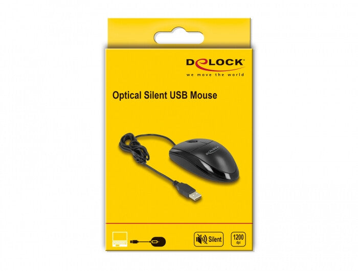 DeLOCK 12106 datormöss Kontor Ambidextrous USB Type-A Optisk 1200 DPI