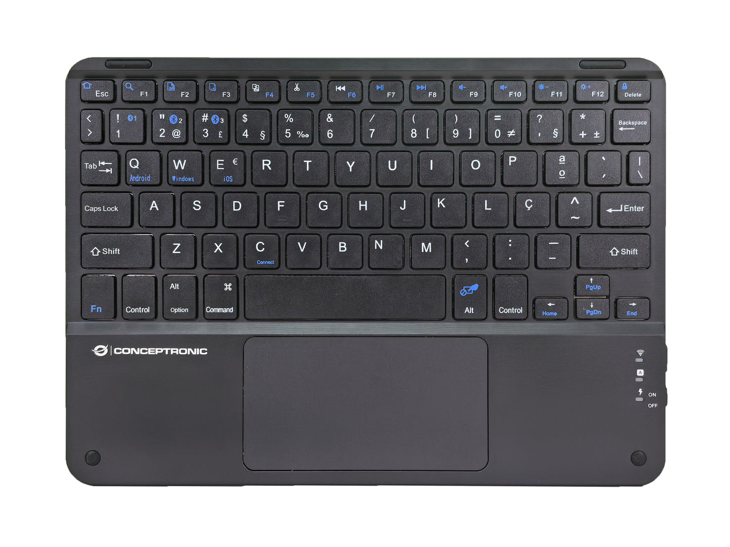Conceptronic TOBIN01BPT tangentbord Universal Bluetooth QWERTY Portugisisk Svart