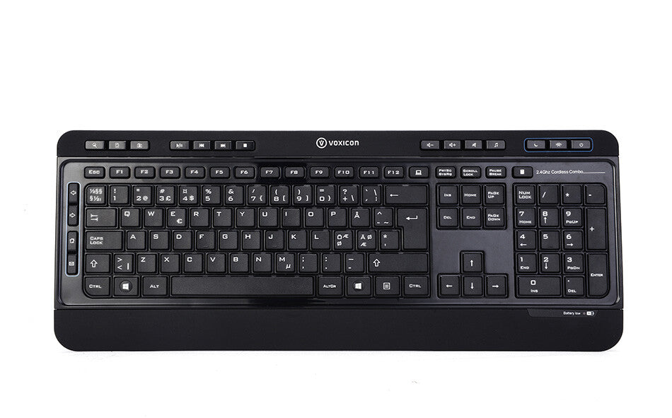 Voxicon 290Wl tangentbord Mus inkluderad RF Trådlös QWERTY Nordic Svart