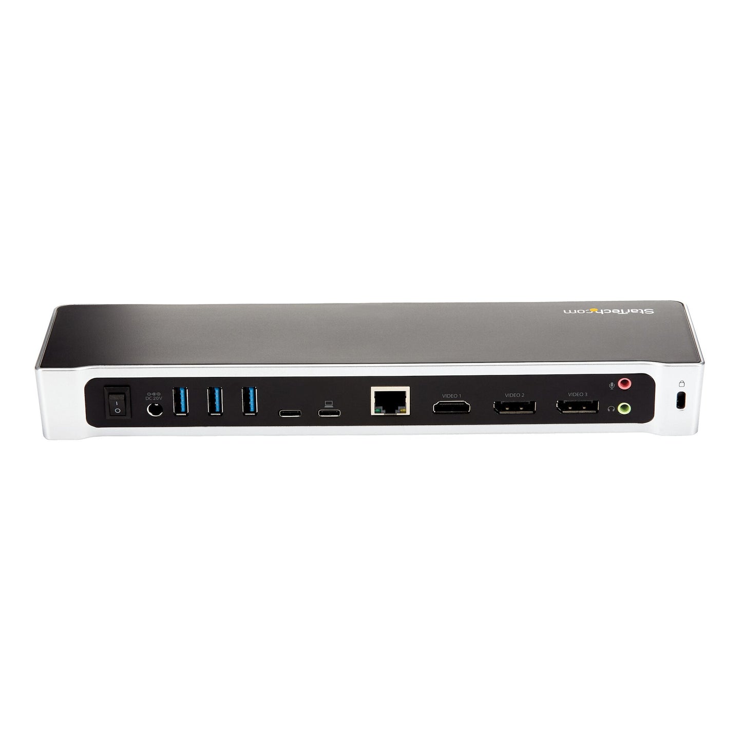 StarTech.com 4K USB-C-docka för tre skärmar med 5 USB 3.0-portar - 100W PD