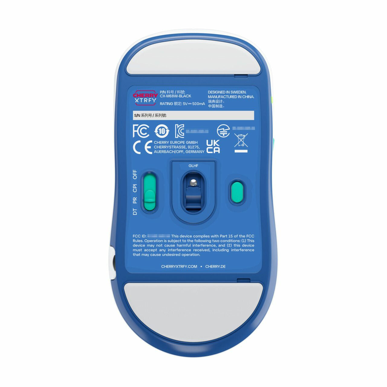 CHERRY XTRFY CX-M68W-WHITE datormöss Spela RF Trådlös 26000 DPI