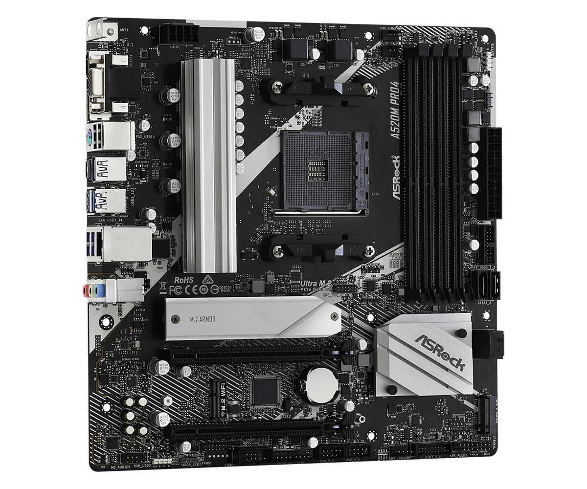 Asrock A520M Pro4 Uttag AM4 micro ATX