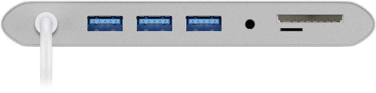 Goobay 62113 dockningsstationer för bärbara datorer Kabel USB 3.2 Gen 1 (3.1 Gen 1) Type-C Silver