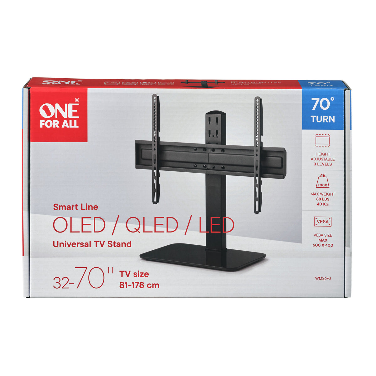 One For All Ultra Slim Line smart tv-stativ för bord (WM2670)