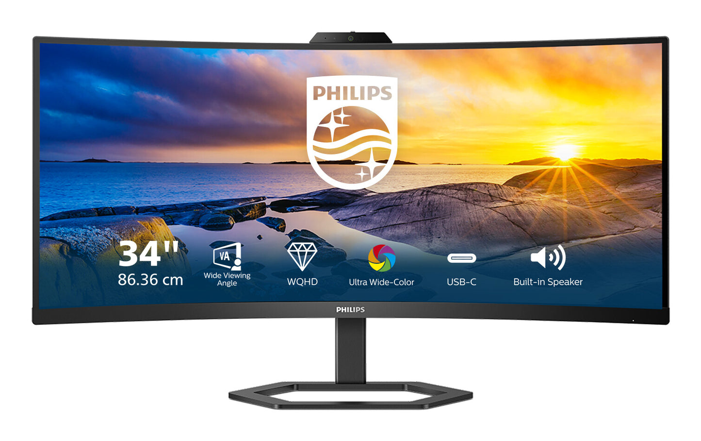 Philips 5000 series 34E1C5600HE/00 LED display 86,4 cm (34") 3440 x 1440 pixlar 4K Ultra HD Svart Monitor 34E1C5600HE LCD-skärm