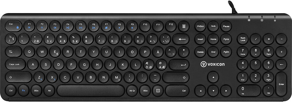 Voxicon DK-282W-B tangentbord Kontor USB QWERTY Nordic Svart