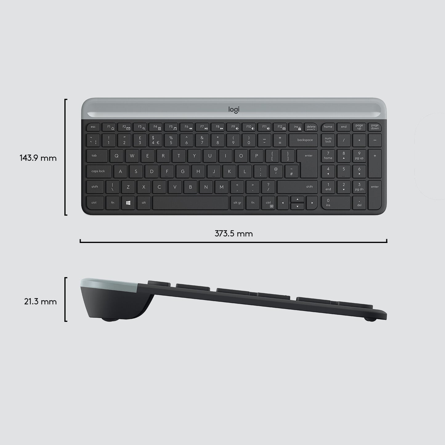 Logitech 920-009204 tangentbord Mus inkluderad Universal RF Trådlös QWERTY Amerikanskt internationellt grafit