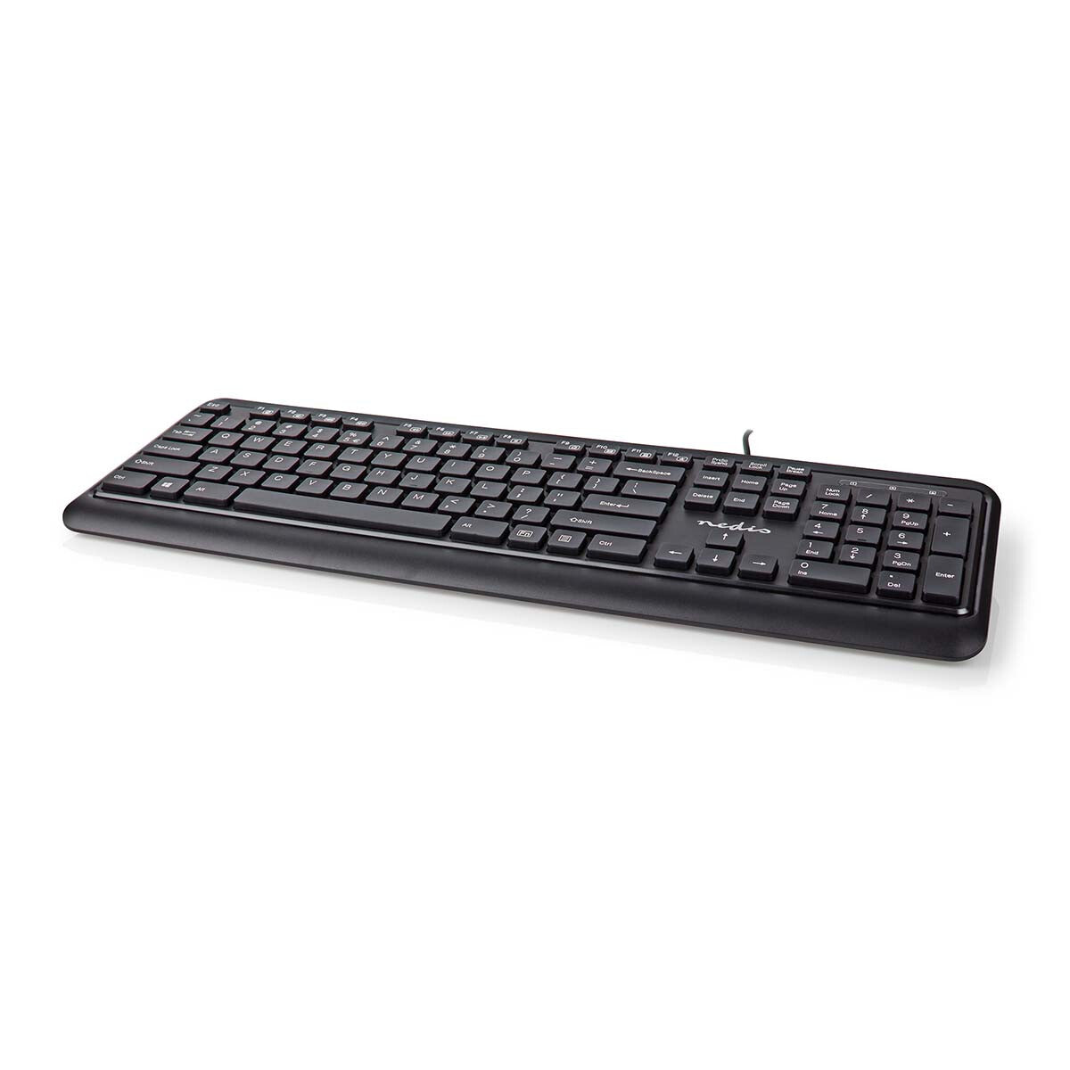 Nedis KBMU200BKUS tangentbord Kontor USB QWERTY Amerikanskt internationellt Svart