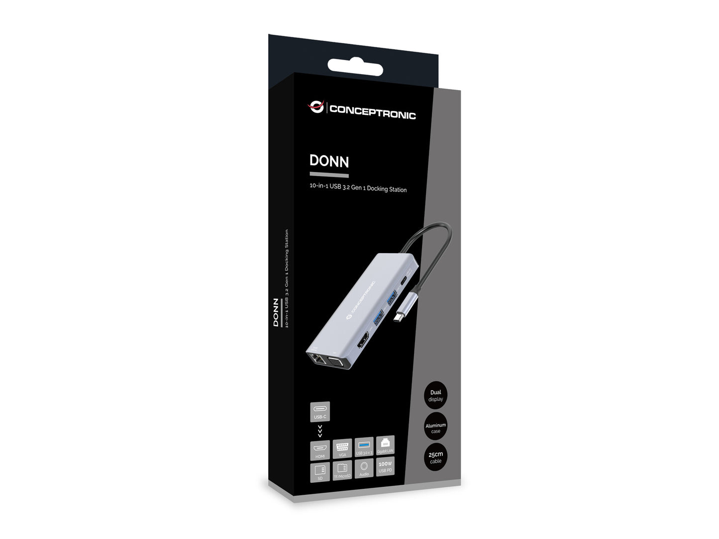 Conceptronic DONN20G Kabel USB 3.2 Gen 1 (3.1 Gen 1) Type-C Grå