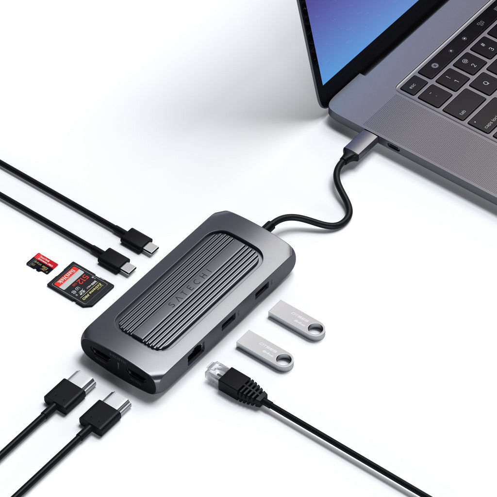 Satechi ST-UCMXAM dockningsstationer för bärbara datorer USB 3.2 Gen 1 (3.1 Gen 1) Type-C Grå