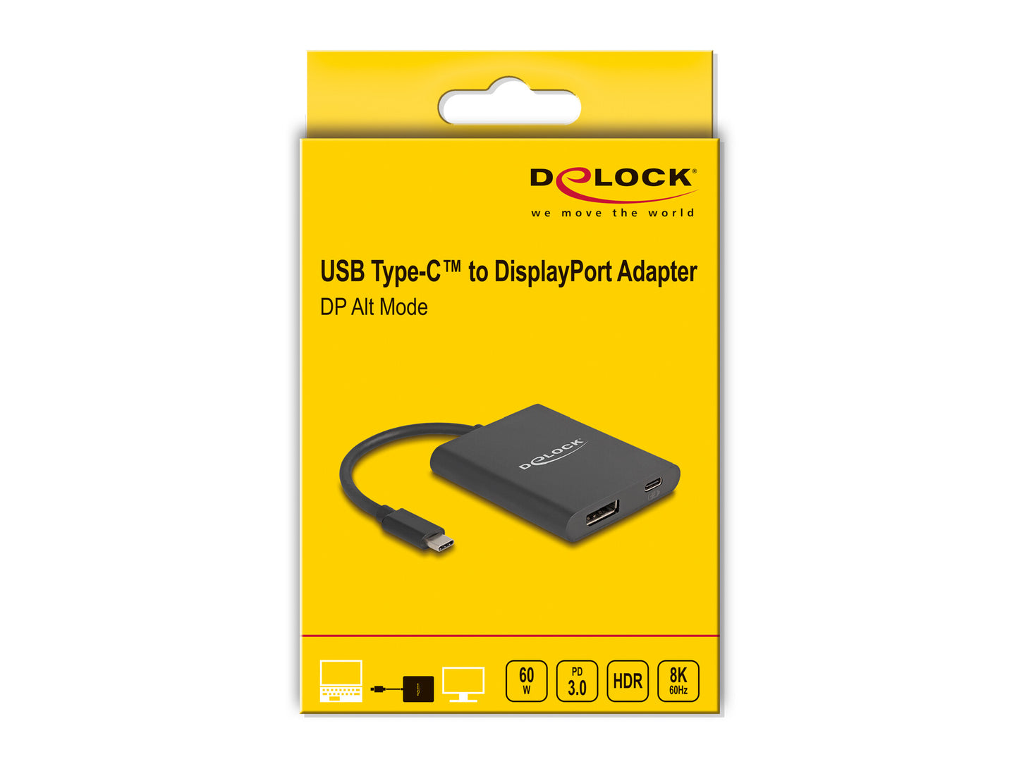 DeLOCK USB Type-C Adapter zu DisplayPort Svart