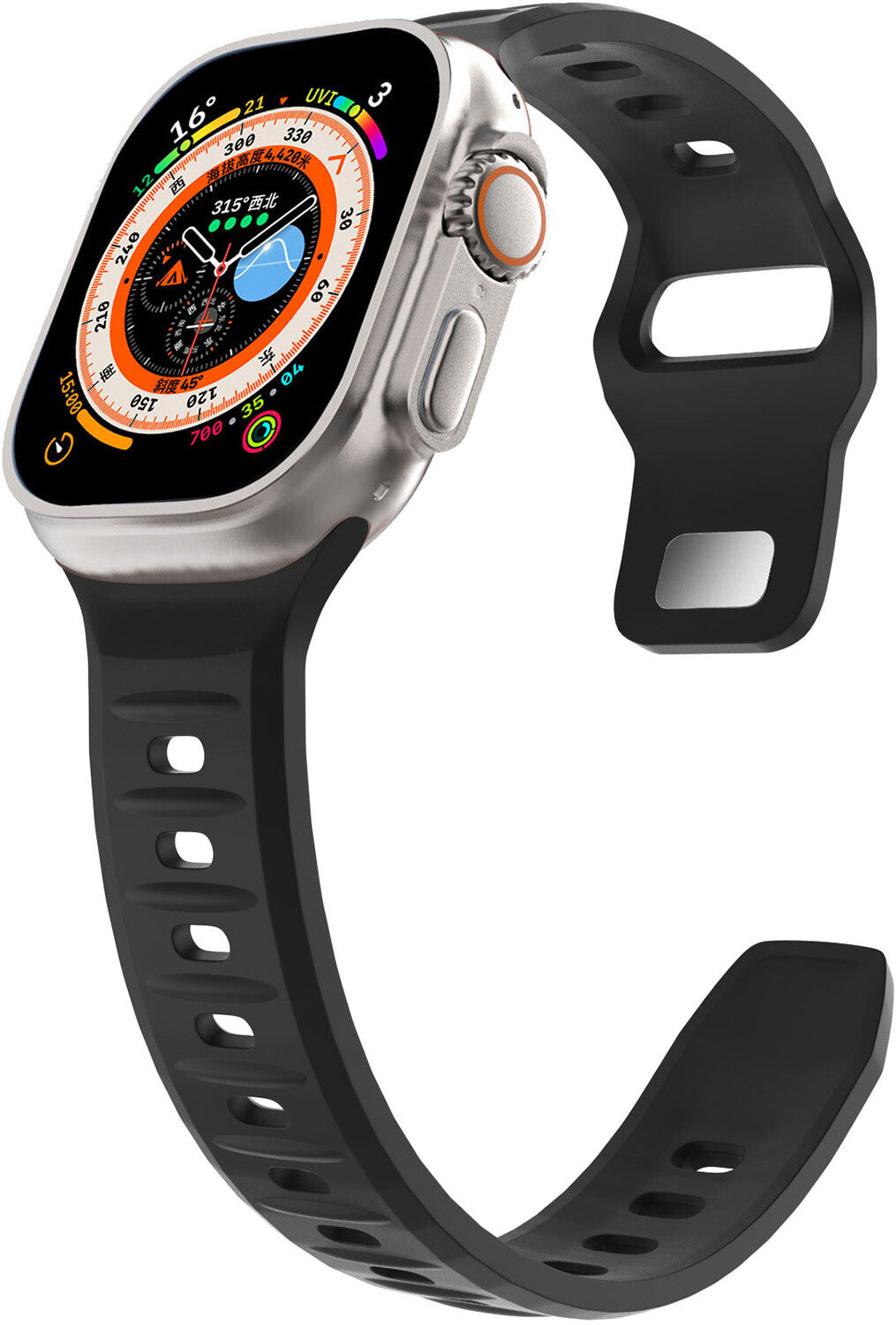 Cirafon CW-00A-49-B smarta bärbart tillbehör Rem Svart Silikon