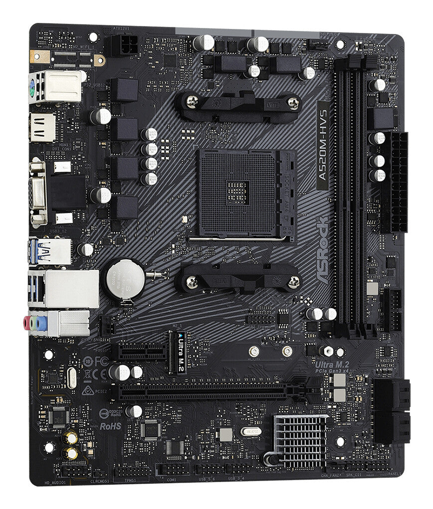 Asrock A520M-HVS AMD A520 Uttag AM4 micro ATX