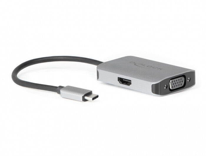 DeLOCK 87776 bilddelare USB Type-C 1x HDMI + 1x VGA