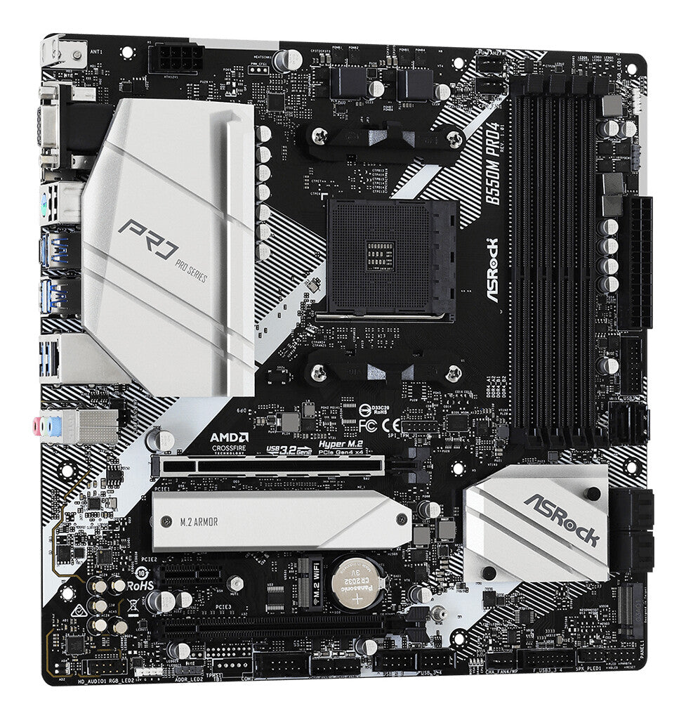 Asrock B550M Pro4 AMD B550 Uttag AM4 micro ATX