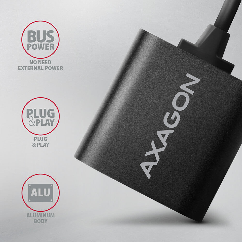 Axagon ADA-12 USB 2.0 Stereo Audio Mini-Adapter 15 cm Kabellänge - Kabel - Audio/Multimedia 2.0 kanaler