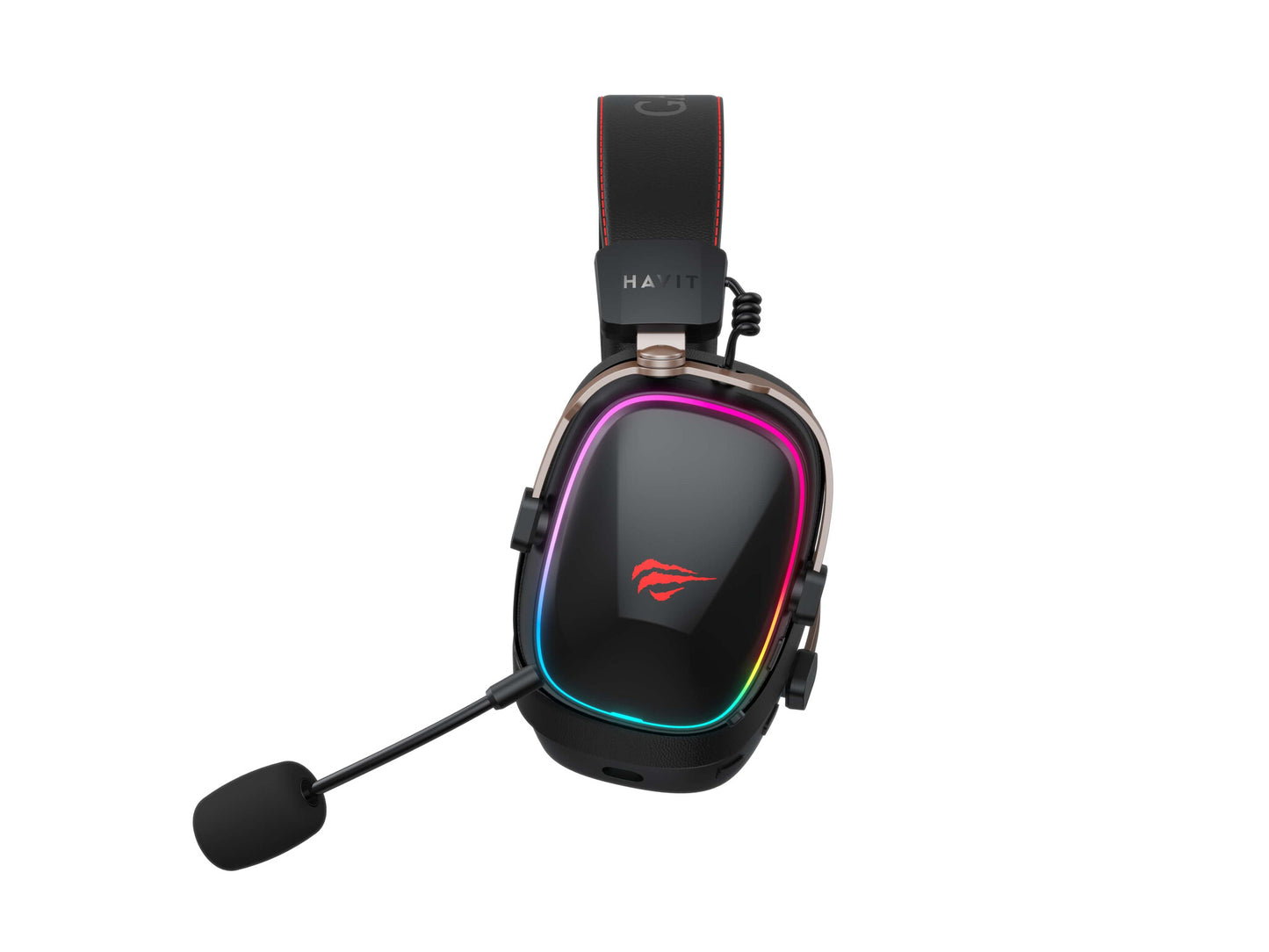 Havit 6939119065584 hörlur och headset Hörlurar Kabel & Trådlös Huvudband Spela Svart, Röd