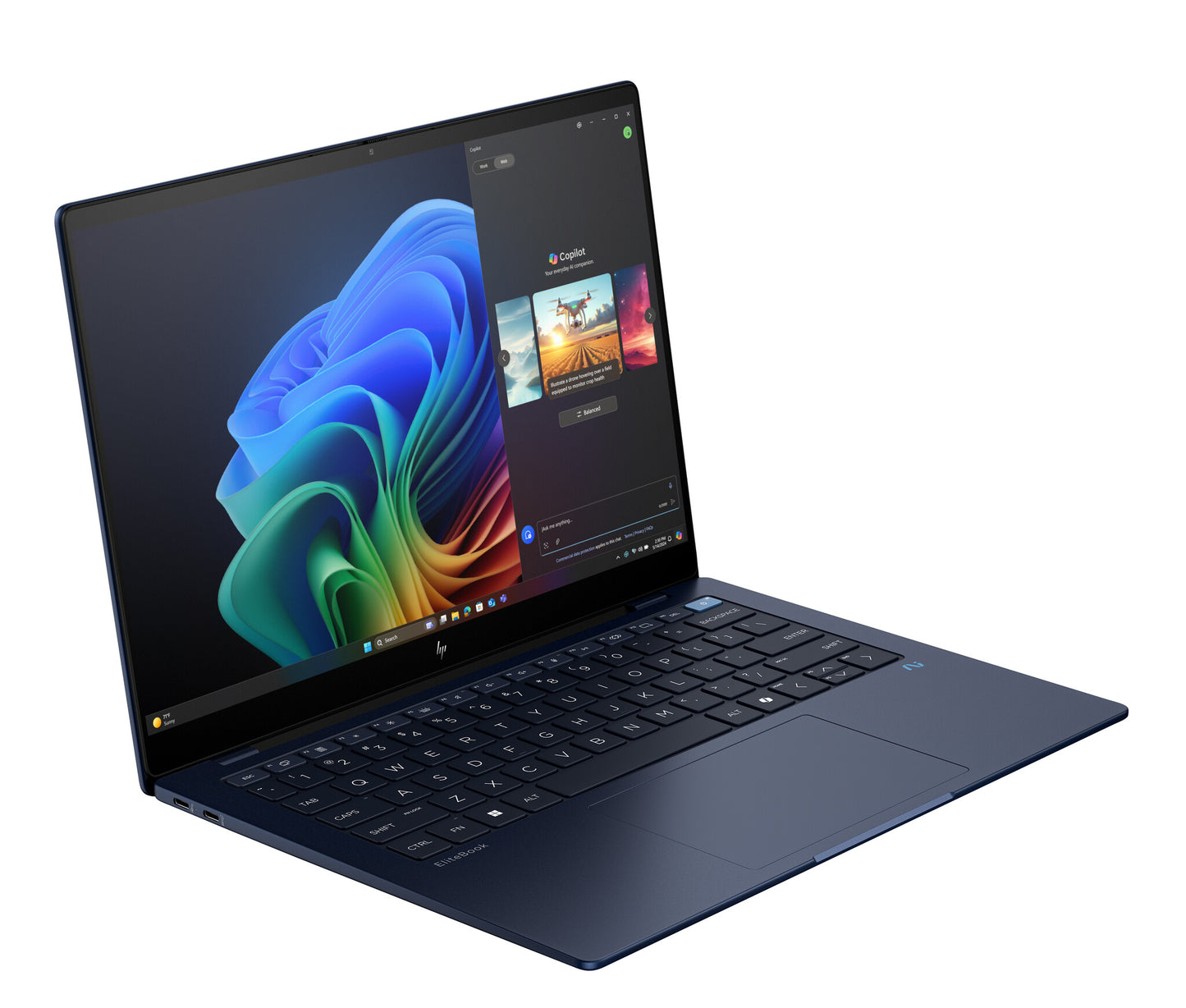 HP EliteBook Ultra G1q8 Qualcomm Snapdragon X1P-42-100 Bärbar dator 35,6 cm (14") 2.2K 16 GB LPDDR5x-SDRAM 512 GB SSD Wi-Fi 7 (802.11be) Windows 11 Pro Blå