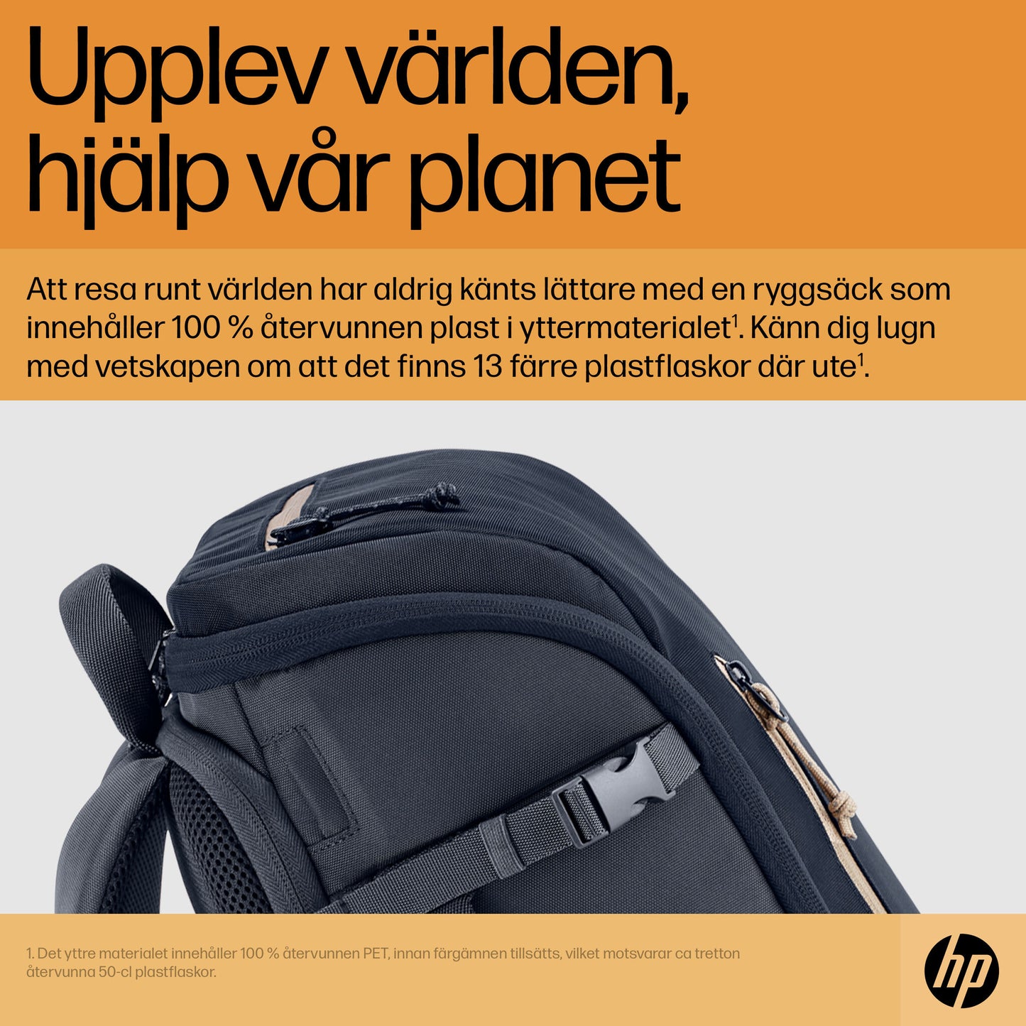 HP Travel 25 liter ryggsäck för 15,6 tum bärbar dator i Iron Grey
