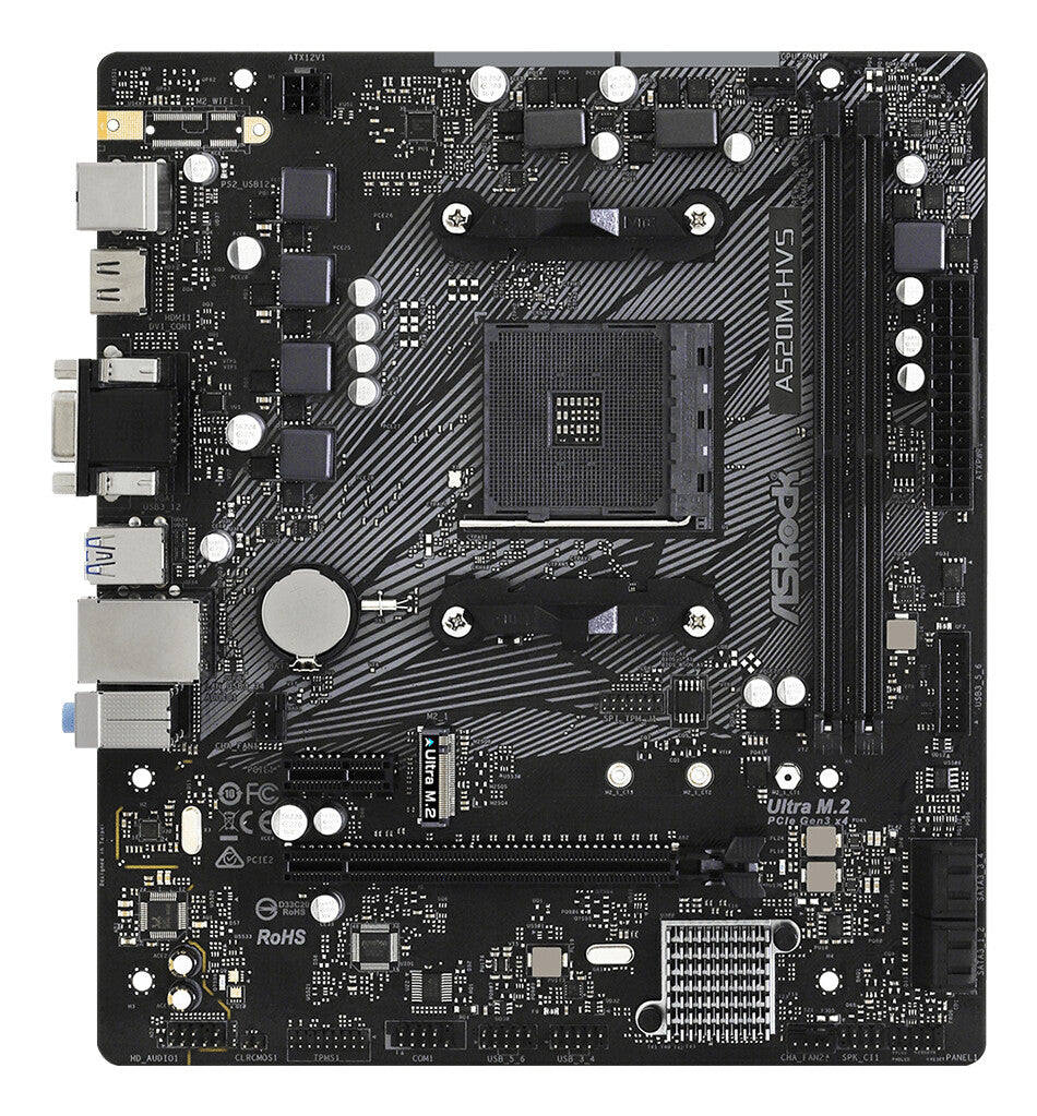 Asrock A520M-HVS AMD A520 Uttag AM4 micro ATX