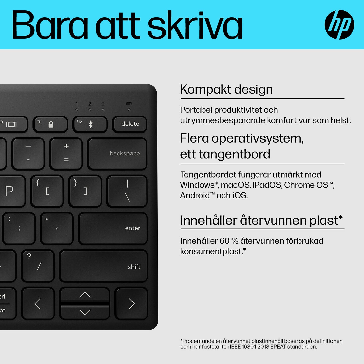 HP 355 kompakt Bluetooth-tangentbord för flera enheter