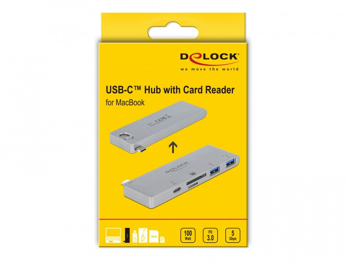 DeLOCK 64078 dockningsstationer för bärbara datorer USB 3.2 Gen 1 (3.1 Gen 1) Type-C Grå