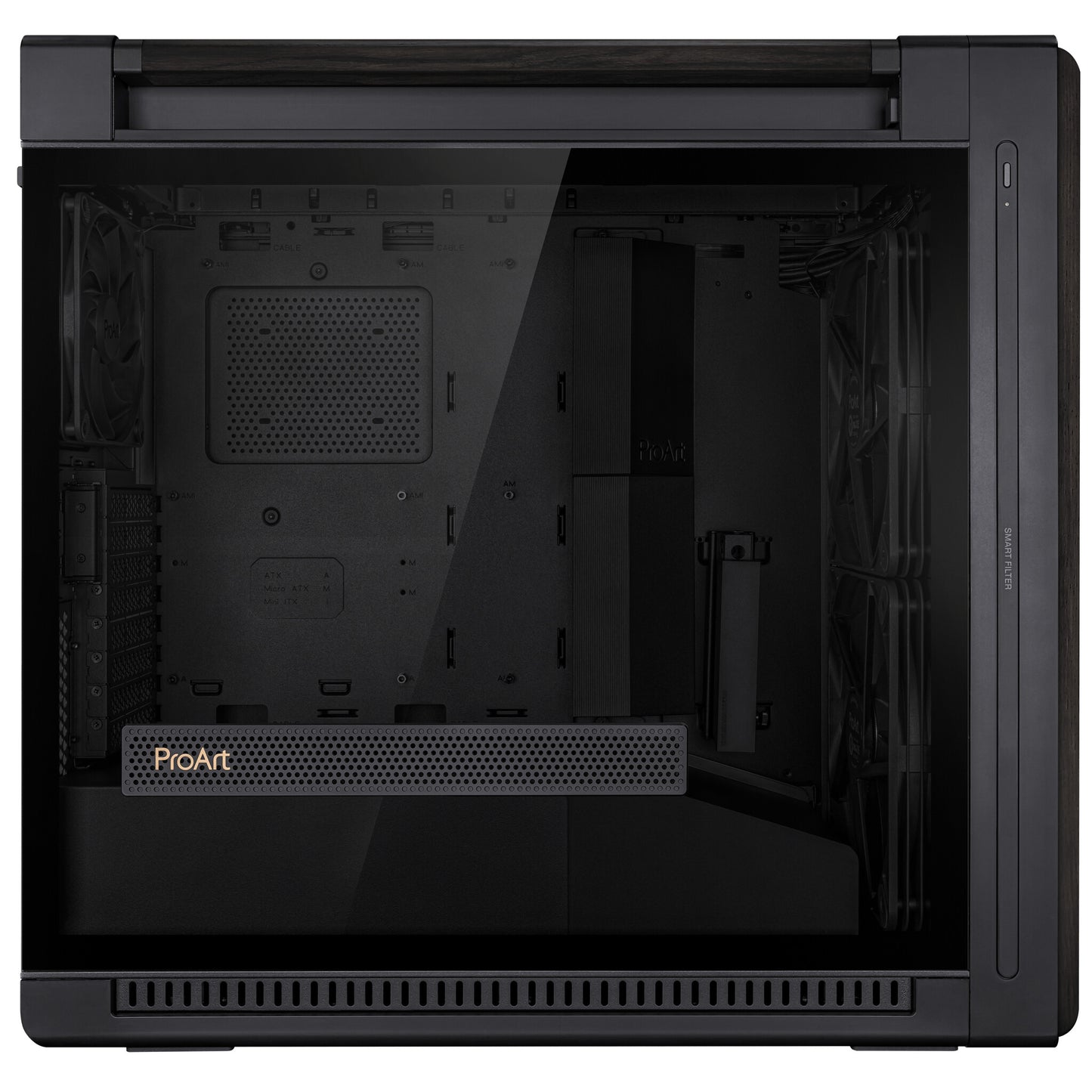 ASUS ProArt PA602 Wood Edition Midi Tower Svart