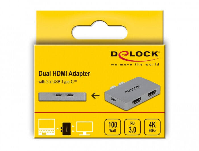 DeLOCK 64123 dockningsstationer för bärbara datorer USB 3.2 Gen 1 (3.1 Gen 1) Type-C Grå