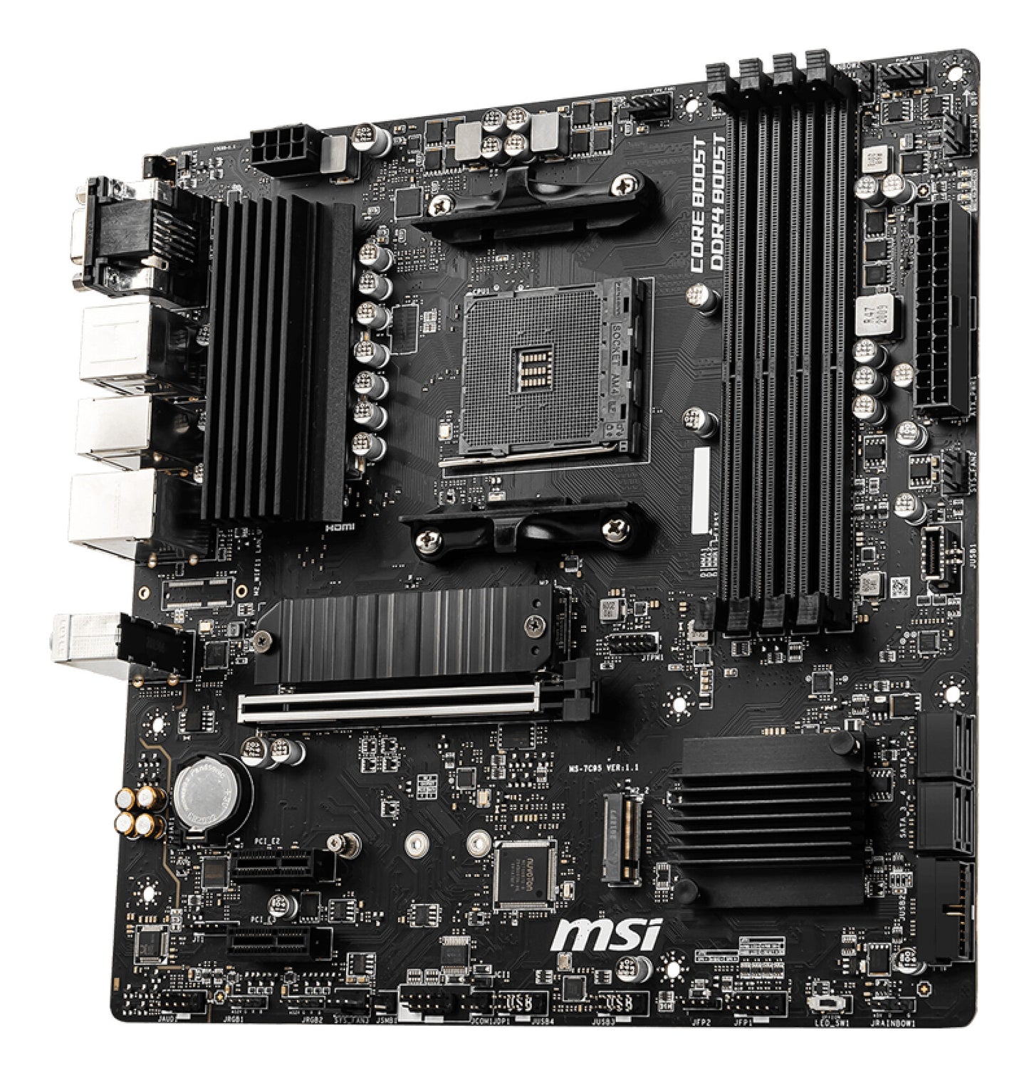 MSI B550M PRO-VDH moderkort AMD B550 Uttag AM4 micro ATX