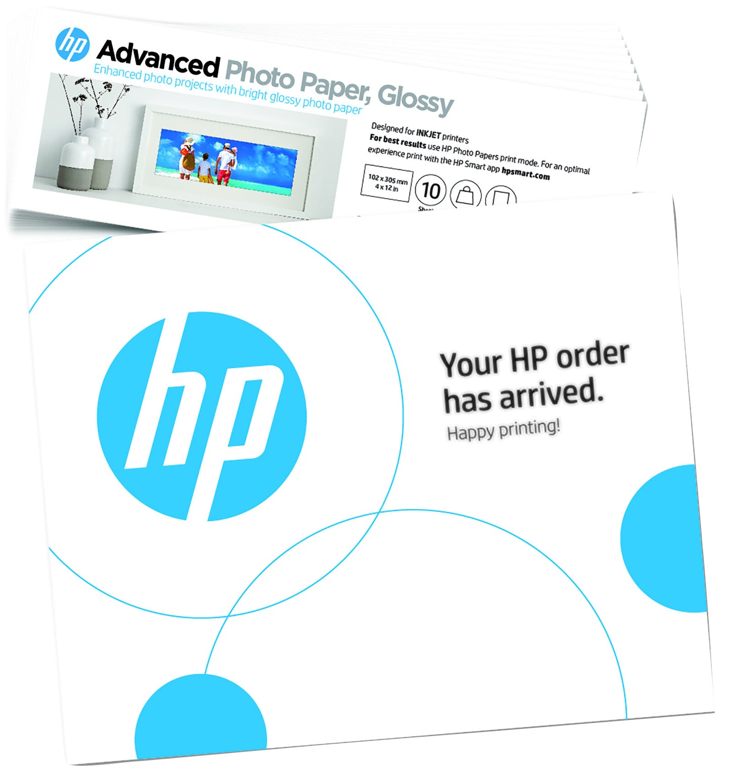 HP Advanced Photo Paper, glättat, 65 lb, 4 x 12 tum (101 x 305 mm), 10 ark
