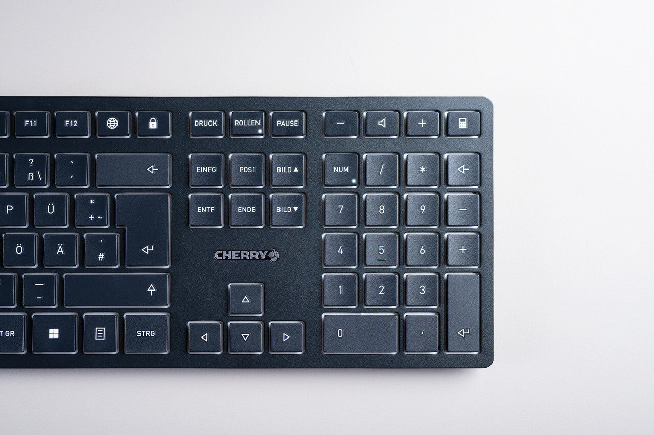 CHERRY KW 9100 SLIM tangentbord Universal Trådlös RF + Bluetooth QWERTY Engelsk Svart