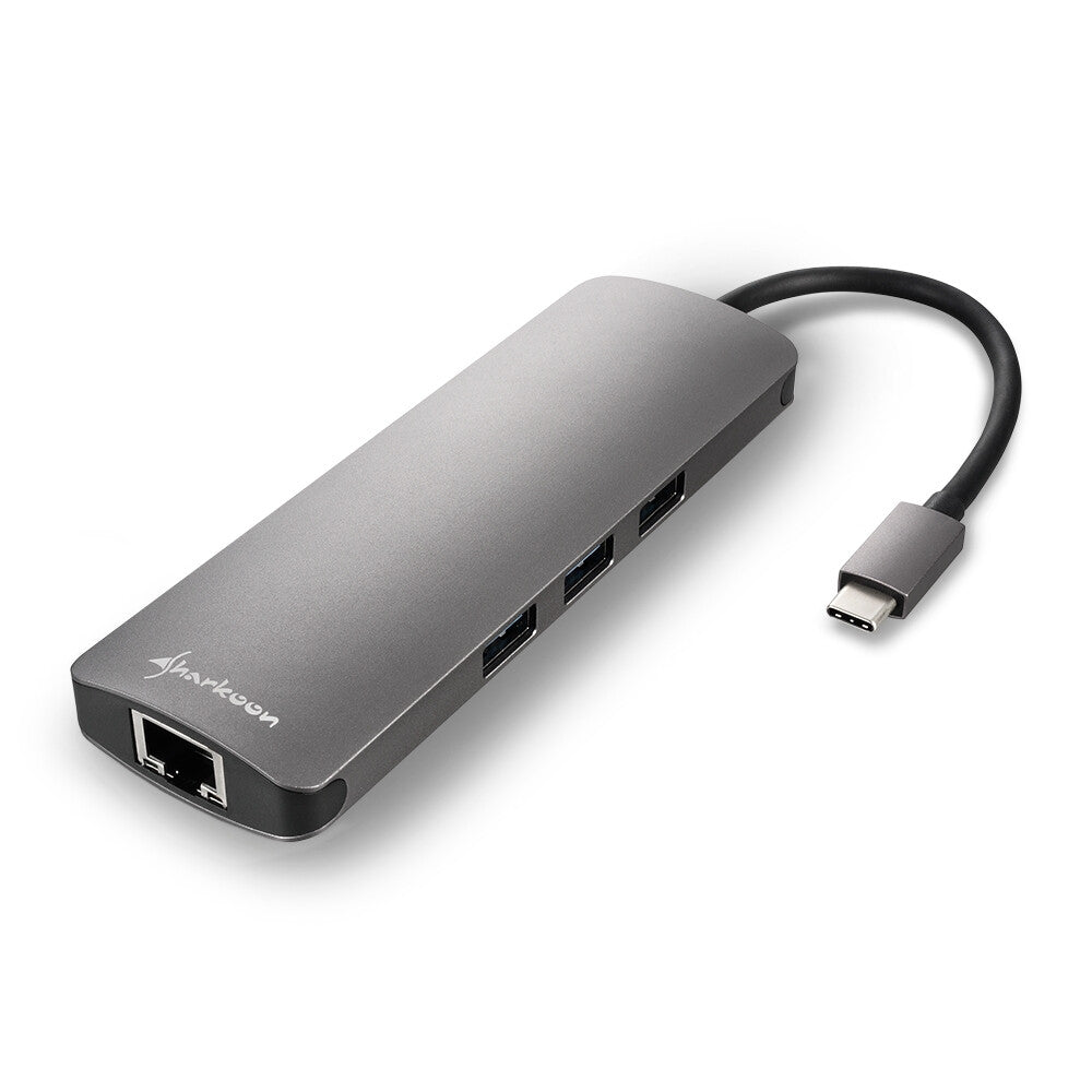 Sharkoon USB 3.0 Type C Combo Adapter nätverkskort/adapters HDMI, RJ-45, USB 3.2 Gen 1 (3.1 Gen 1)