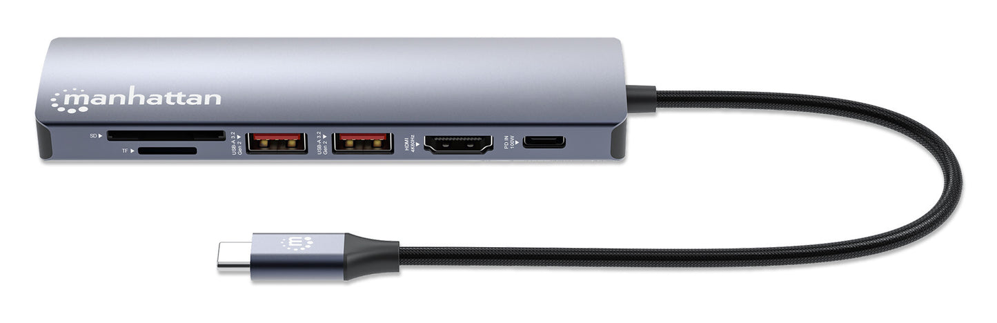 Manhattan 153966 dockningsstationer för bärbara datorer Kabel USB 3.2 Gen 2 (3.1 Gen 2) Type-C Silver