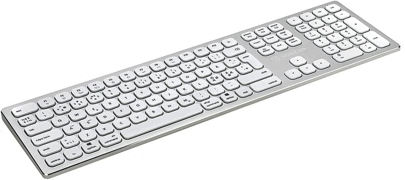 Voxicon DK-295B-WHT tangentbord Universal Bluetooth QWERTY Nordic Vit, Silver