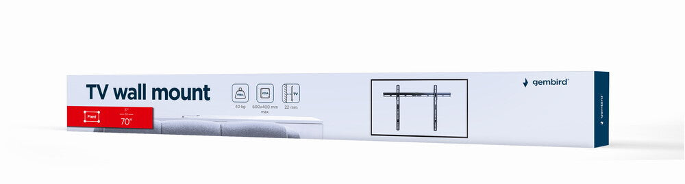 Gembird WM-70F-02 tv-fäste 177,8 cm (70") Svart